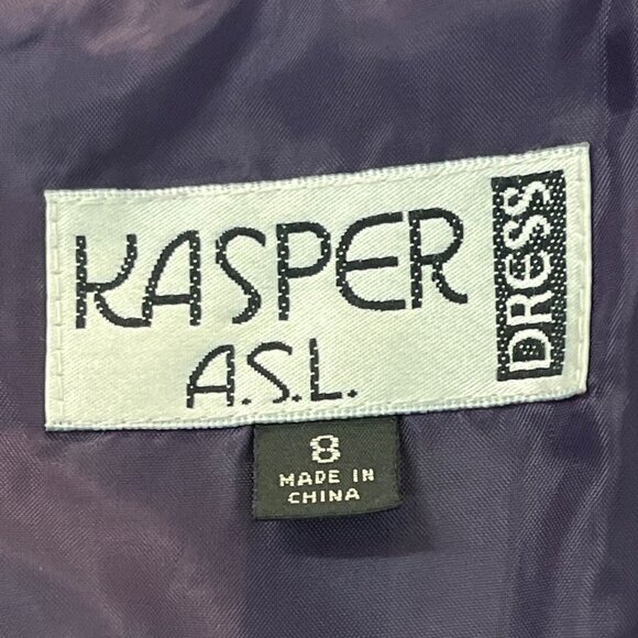 Kasper  A.S.L. Purple Button-Up Long Sleeve Womens Dress Sz 8 - New - Picture 5 of 8